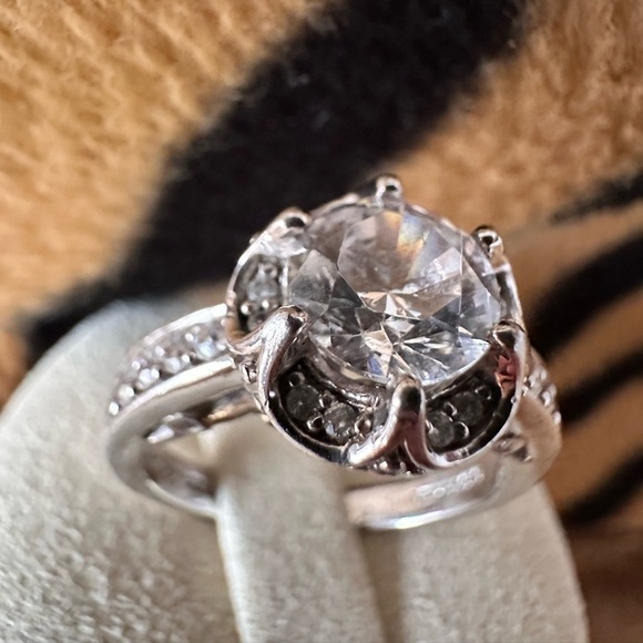 Verragio RING Sterling 925 Silver CZ 1.25carat Engagement wedding Sz 8 5493 P - Picture 13 of 14